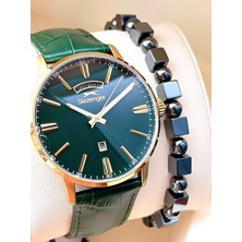 Slazenger Erkek Deri Kordon Bileklik Hediyeli 2 Yıl Garantili Suya Dayanıklı Kol Saati VS.BLKT.0756