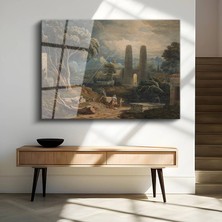GülsenArt J.m.w. Turner Antik Kent Tarihi Manzara Temperli Cam Tablo Duvar Tablosu Dekoratif Tablo