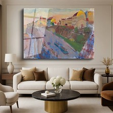 GülsenArt Alexej Von Jawlensky Şehir Mimari Manzarası Temperli Cam Tablo Duvar Tablosu Dekoratif Tablo