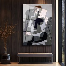 GülsenArt Pablo Picasso Kübist Portre Sanat Kompozisyonu Temperli Cam Tablo Duvar Tablosu Dekoratif Tablo