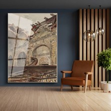 GülsenArt Richard Parkes Bonington Yıkılan Saray Harabe Temperli Cam Tablo Duvar Tablosu Dekoratif Tablo