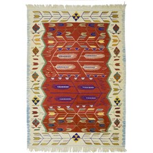 Kilim Co. Lale ve Buğday Başağı Motifli El Dokuma Uşak Kilim 110X168 cm (1.85 M²)