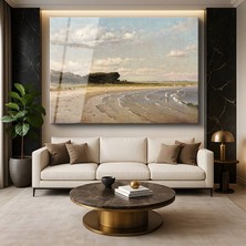 GülsenArt William Trost Richards Beach Scene Plaj Sahil Manzarası Temperli Cam Tablo Duvar Tablosu Dekoratif Tablo