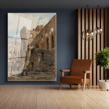 GülsenArt Richard Parkes Bonington Hotel De Ville Tarihi Yapı Temperli Cam Tablo Duvar Tablosu Dekoratif Tablo