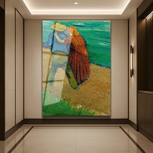 GülsenArt Vincent Van Gogh Arles'de Aşıklar Romantik Sahne Temperli Cam Tablo Duvar Tablosu Dekoratif Tablo