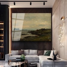 GülsenArt William Mctaggart Iskoç Sahili Deniz Manzarası Temperli Cam Tablo Duvar Tablosu Dekoratif Tablo