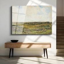 GülsenArt Lionel Constable Yeşil Çayır Kırsal Manzara Temperli Cam Tablo Duvar Tablosu Dekoratif Tablo