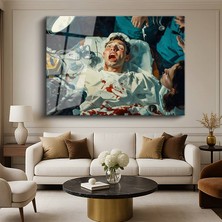 GülsenArt Midjourney Ameliyat Tıbbi Dijital Sanat Temperli Cam Tablo Duvar Tablosu Dekoratif Tablo