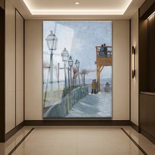 GülsenArt Vincent Van Gogh Montmartre Terası Şehir Manzarası Temperli Cam Tablo Duvar Tablosu Dekoratif Tablo