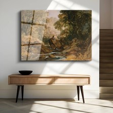 GülsenArt J.m.w. Turner Kayalık Dere Su Manzarası Temperli Cam Tablo Duvar Tablosu Dekoratif Tablo