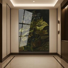 GülsenArt Vincent Van Gogh Saksı Çiçekleri Ev Dekorasyonu Temperli Cam Tablo Duvar Tablosu Dekoratif Tablo