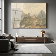 GülsenArt J.m.w. Turner Dağlık Peyzaj Manzarası Temperli Cam Tablo Duvar Tablosu Dekoratif Tablo