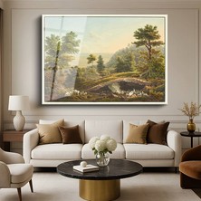 GülsenArt Jacob Philipp Hackert Doğa Peyzaj Manzarası Temperli Cam Tablo Duvar Tablosu Dekoratif Tablo