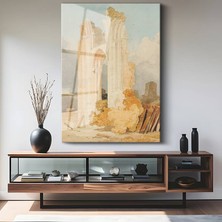GülsenArt J.m.w. Turner Antik Manastır Kalıntıları Temperli Cam Tablo Duvar Tablosu Dekoratif Tablo