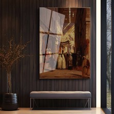 GülsenArt Jean-Léon Gérôme Doğu Çarşısı Oryantal Manzara Temperli Cam Tablo Duvar Tablosu Dekoratif Tablo