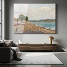 GülsenArt Maxime Maufra Sahil Deniz Manzarası Temperli Cam Tablo Duvar Tablosu Dekoratif Tablo