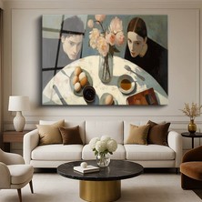 GülsenArt Malcolm Liepke Kahvaltı Masası Günlük Yaşam Resmi Temperli Cam Tablo Duvar Tablosu Dekoratif Tablo