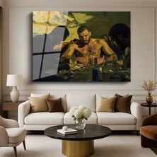 GülsenArt Michaël Borremans Poker Gecesi Oyun Resmi Temperli Cam Tablo Duvar Tablosu Dekoratif Tablo