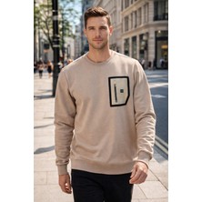 Remsa Erkek Fermuar Detay Bisiklet Yaka Pamuklu Sweatshirt 24722 Bej