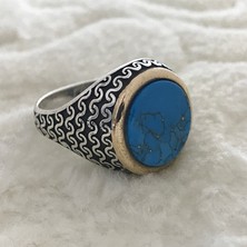 Canka Firuze Taşlı 925 Ayar Gümüş Erkek Yüzük