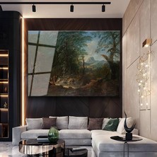 GülsenArt Alexander Nasmyth Orman Yolu Peyzajı Temperli Cam Tablo Duvar Tablosu Dekoratif Tablo