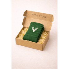 AYDK Geyik Nakış Desenli Renkli Yazlık Kışlık Pamuklu Unisex Soket Çorap