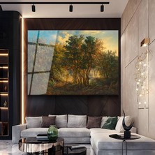 GülsenArt Theodore Rousseau Orman Işık Oyunları Temperli Cam Tablo Duvar Tablosu Dekoratif Tablo