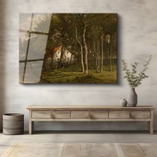 GülsenArt Jean-Baptiste-Temperli Camille Corot Orman Evi Doğa Manzarası Temperli Cam Tablo Duvar Tablosu Dekoratif Tablo