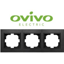 Eco Lounge Antrasit Üçlü Çerçeve Quantum - Priz ve Anahtar Için Uyumlu Çerçeve