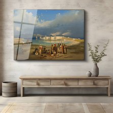 GülsenArt David Roberts Algiers Limanı Kuzey Afrika Temperli Cam Tablo Duvar Tablosu Dekoratif Tablo