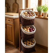 Alessi - 3 Katlı Hasır Sebzelik Meyvelik - S130