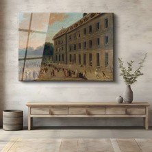GülsenArt Hubert Robert Saray Avlusu Tarihi Mimari Temperli Cam Tablo Duvar Tablosu Dekoratif Tablo