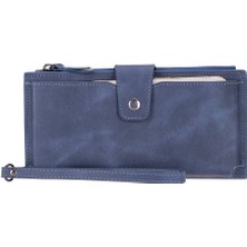 Sinerjim Lozan Hanger 6.5 inch Uyumlu Deri Kartlıklı Kılıf Antik Mavi