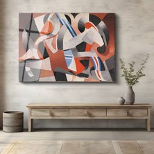 GülsenArt Fernand Léger Kontrast Formlar Modern Sanat Temperli Cam Tablo Duvar Tablosu Dekoratif Tablo