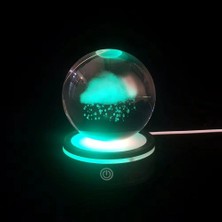 Eco Lounge Usb'li Yağmur Bulutu Tasarımlı Dönen Cam Küre