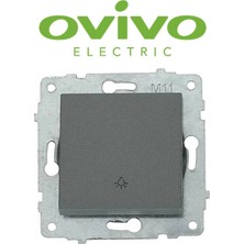 Eco Lounge Füme Zil Butonu Light Çerçevesiz Grano - Priz ve Anahtar Için Uyumlu Çerçeve