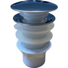 Pop Up Krom Kaplama Bas Aç Lavabo Sifonu Gideri Ekstra Contalı