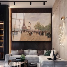 GülsenArt Jean Béraud Eyfel Kulesi Paris Manzarası Temperli Cam Tablo Duvar Tablosu Dekoratif Tablo