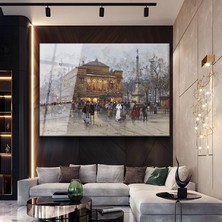 GülsenArt Édouard Cortes Paris Opera Meydanı Temperli Cam Tablo Duvar Tablosu Dekoratif Tablo