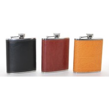 Paslanmaz Çelik Tekli 7 Oz Derili Matara ALK2660