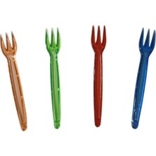 Selanikli Cips Çatalı Lüks Plastik 3 Uçlu 8,5 cm Boy Paketler 500 Lü ve Tek Renktir