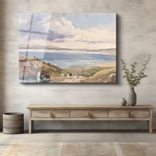 GülsenArt J.m.w. Turner Kıyı Deniz Manzarası Temperli Cam Tablo Duvar Tablosu Dekoratif Tablo
