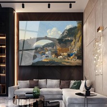 GülsenArt Jan Both Taş Köprü Mimari Manzarası Temperli Cam Tablo Duvar Tablosu Dekoratif Tablo