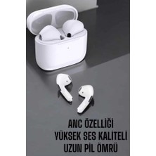 Eco Lounge Beyaz Yeni Nesil Pro Bluetooth Kulaklık Yüksek Ses Kaliteli Anc Özelliği