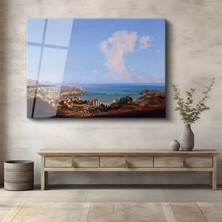 GülsenArt J.m.w. Turner Liman Deniz Manzarası Temperli Cam Tablo Duvar Tablosu Dekoratif Tablo