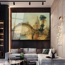 GülsenArt Francesco Guardi Venedik Köprüsü Mimari Resmi Temperli Cam Tablo Duvar Tablosu Dekoratif Tablo