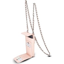 Sinerjim Avjin 6.9 inch Uyumlu Deri Kılıf Cüzdan Askılı ERC5 Pembe