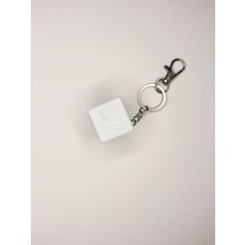 Şans Küpü Anahtarlık – Çok Yüzlü Numeroloji Sayıları - Beyaz Renk