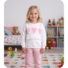 Yebaa Kalp Desenli Kız Çocuk Alt- Üst Takım