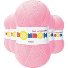 Zenvia 5 Adet Kristal El Örgü Lif Ipi Şeker Pembe 98588 (ZNV-556)